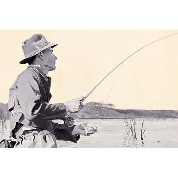 Fly Fishing-Fine Art Canvas Print (20" x 30")