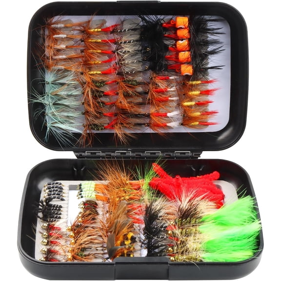 Fly Fishing Flies 125 count Lures Trout Bass Dry Nymphs Wooly Bugger Tenkara Kit for Trout Fish Gifts Men
