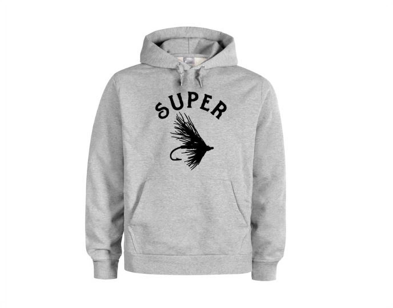 Fly Fishing Hoodie, Super Fly, Outdoors Wear, Fishing Apparel, Unisex  Hoodies, Fly Fishing Apparel, Fishing Gear, Graphic Hoodie, Fishing, Grey  (Black Text), 2XL 