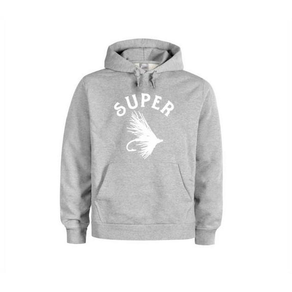 Fly Fishing Hoodie, Super Fly, Outdoors Wear, Fishing Apparel, Unisex Hoodies, Fly Fishing Apparel, Fishing Gear, Graphic Hoodie, Fishing, Grey (White Text), SMALL