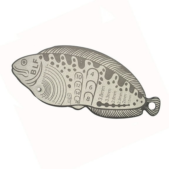 Fly Fishing Hook Feather Gauge Measuring Ruler Lure Bait Fly Tying Size Tool