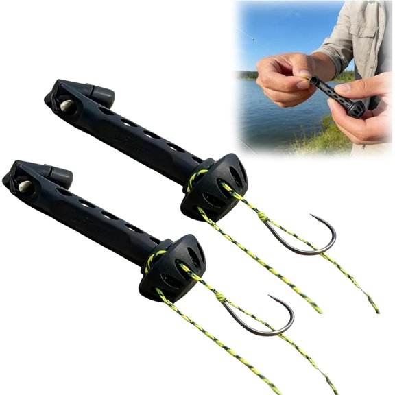 Fly Fishing Hook Threader, Magnetic Fly Threader 2-Pack for Quick Tippet Rigging, Stainless Steel Portable Fishing Accessory for Small Flies (2-Pack)