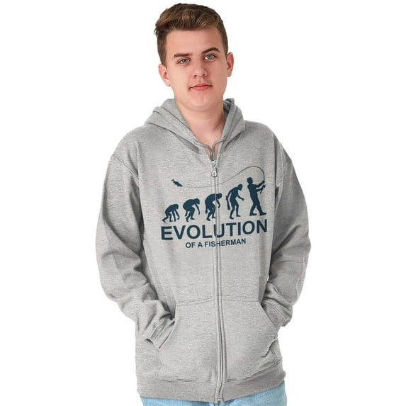 Fly Fishing Joke Cool Funny Fishermen Men's Big & Tall Graphic Zip Up Hoodie Brisco Brands 3X