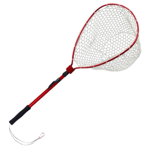 Fly Fishing Landing Net, Fish Net with Clear Soft Rubber Mesh or Waterproof Nylon Mesh for Trout Fishing Catch and Release