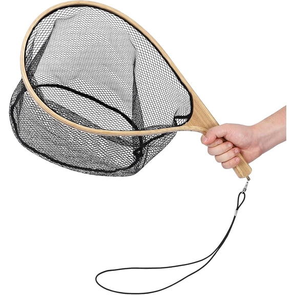 Fly Fishing Landing Net - Soft Mesh Catch and Release Net with Handle for Trout Freshwater and Saltwater Angling