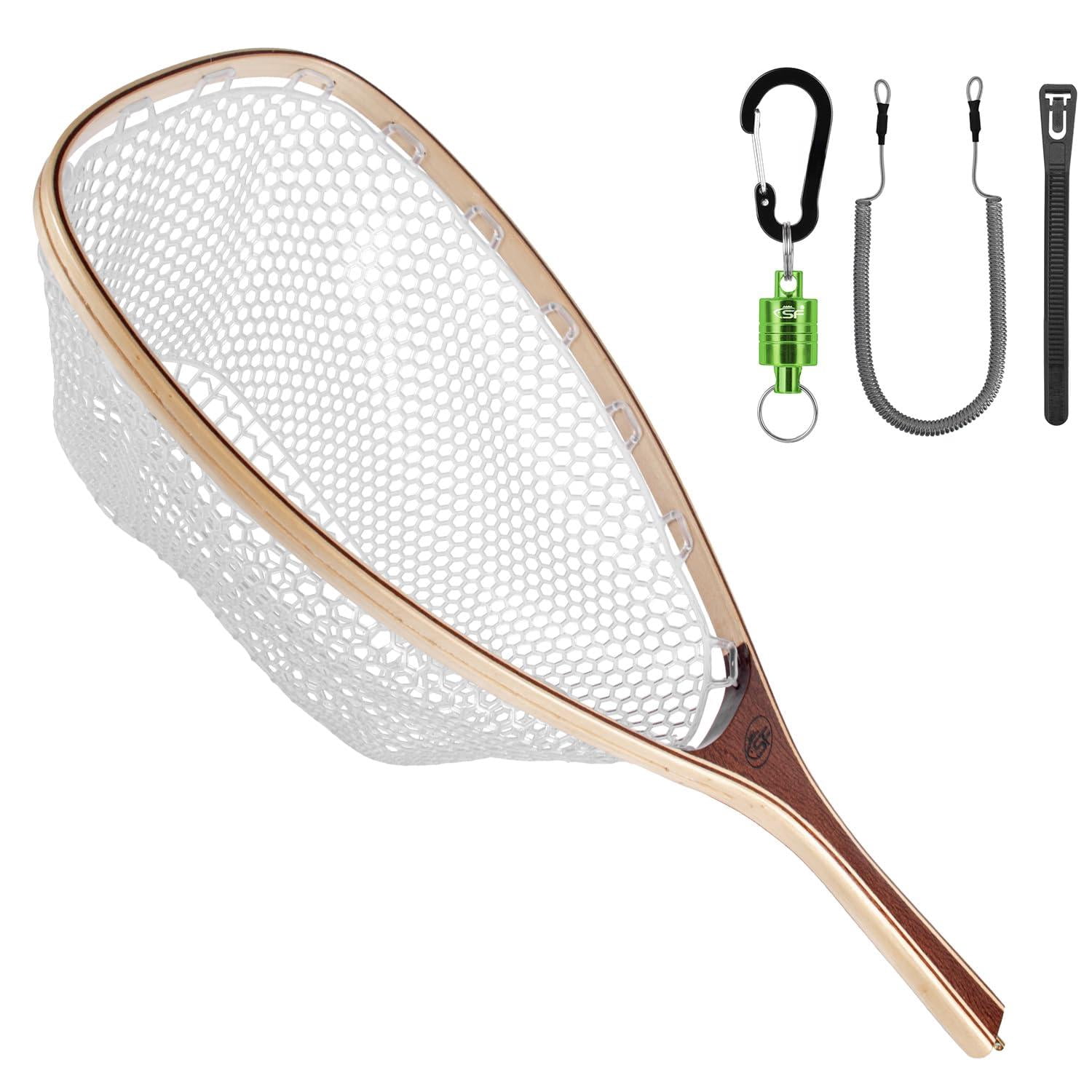 Fly Fishing Landing Net Soft Rubber Mesh Trout Catch And Release