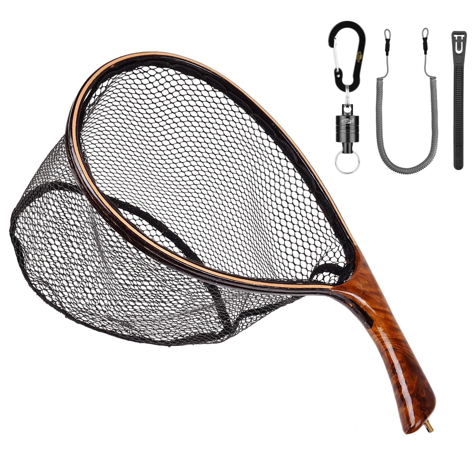 Fly Fishing Landing Net Soft Rubber Mesh Trout Catch And Release