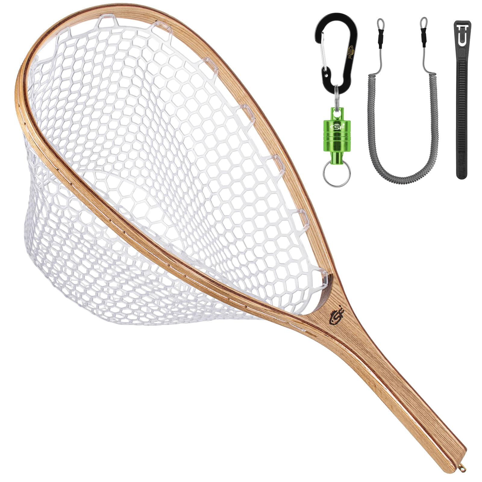Fly Fishing Landing Net Soft Rubber Mesh Trout Catch And Release