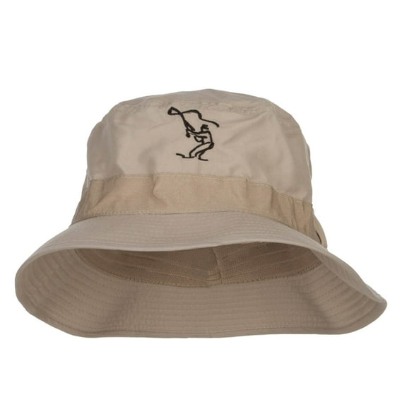 Fly Fishing Man Embroidered Big Golfer Hat - Khaki 2XL-3XL