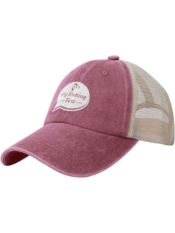 Fly Fishing Mesh Hat for Men Women Washed Cotton Soft Mesh Dad Hats Black Vintage Baseball Cap