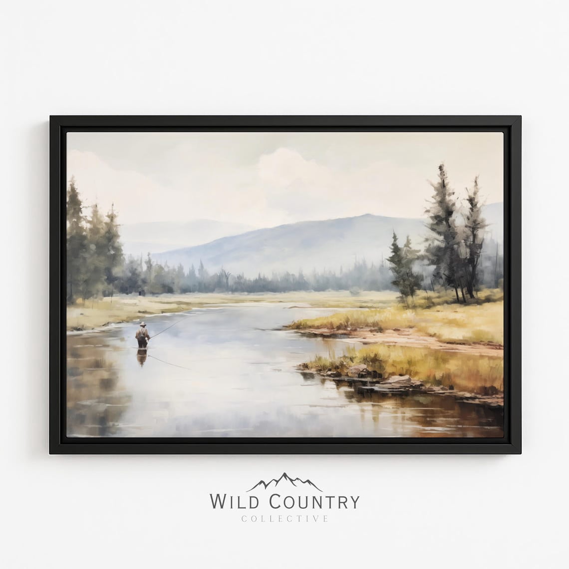 Fly Decor Fly Fishing Montana Vintage Fisherman River Outdoor Cabin Mountain ...