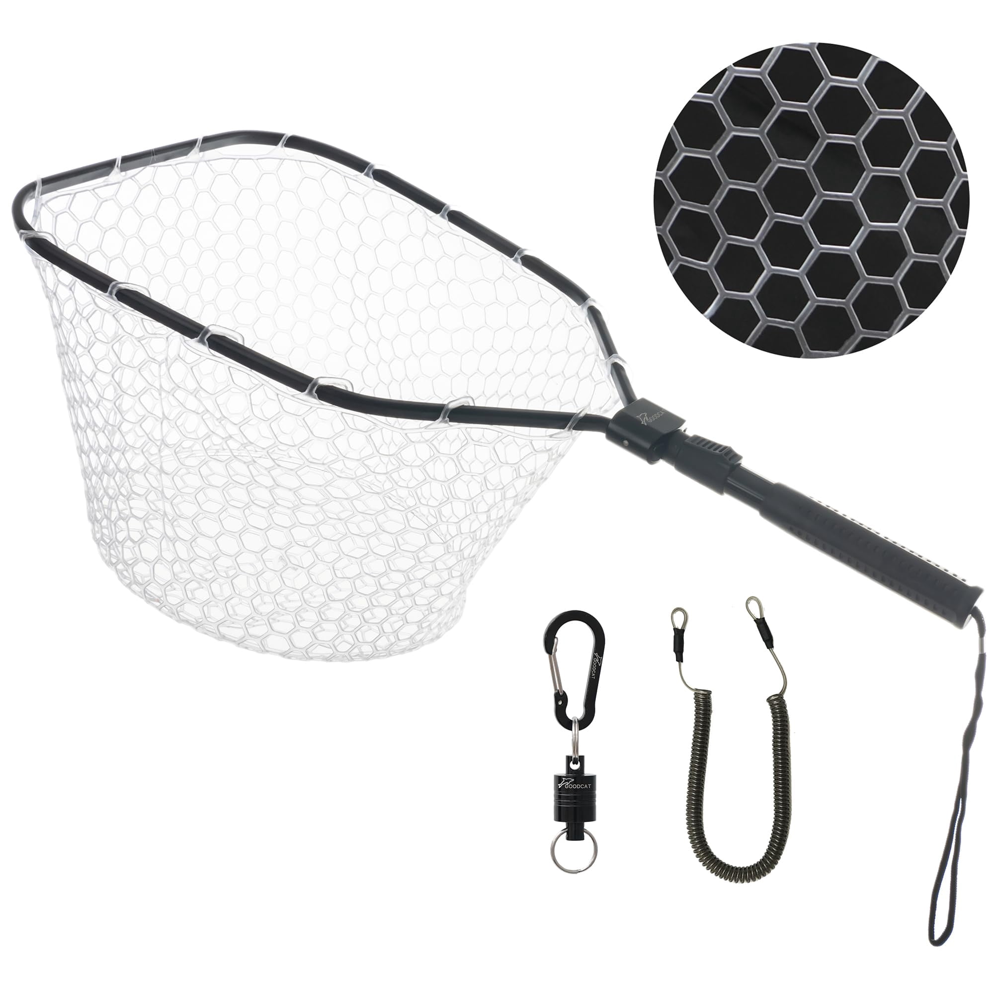 Fly Fishing Net  Bass Trout Landing Folding Nets Fresh Water Safe Fish Catching Or Releasing Magnetic Release