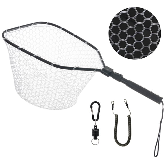 Fly Fishing Net  Bass Trout Landing Folding Nets Fresh Water Safe Fish Catching Or Releasing Magnetic Release