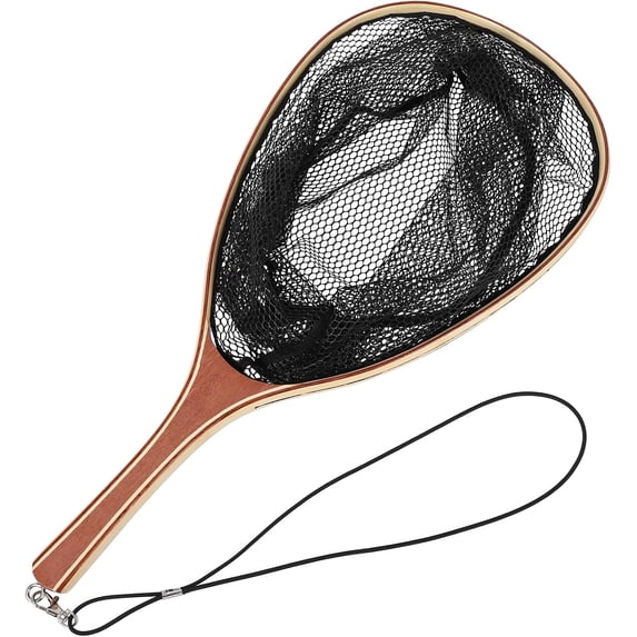 Fly Fishing Net, Soft Mesh Trout Net with Handle, Catch and Release Landing Net for Freshwater, Saltwater, Gift for Anglers & Fly Fishing Enthusiasts