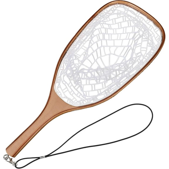 Fly Fishing Net, Soft Mesh Trout Net with Handle, Catch and Release Landing Net for Freshwater, Saltwater, Gift for Anglers & Fly Fishing Enthusiasts