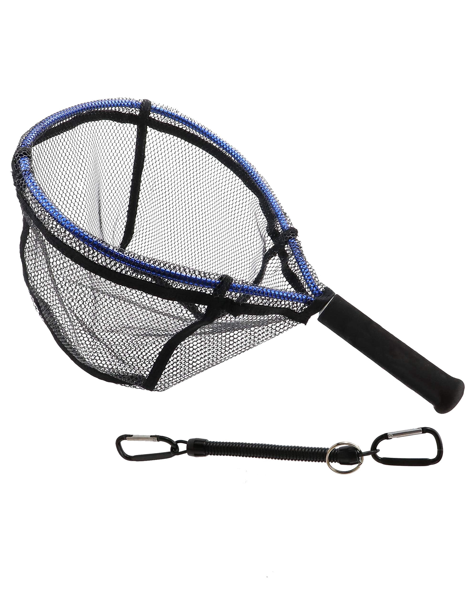 Fly Fishing Net Trout Kayak Freshwater Landing Rubber Mesh For Catch And Release
