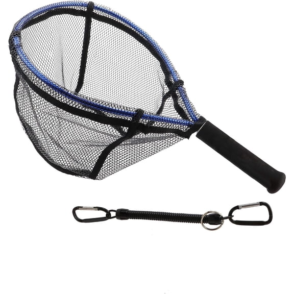 Fly Fishing Net Trout Net Kayak Fishing Net Freshwater Trout Fishing Landing Net Rubber Mesh for Catch and Release