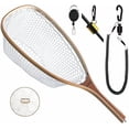 thumbnail image 1 of Fly Fishing Net Trout Net with Magnetic Release and Rod Holder Wooden Frame Landing Net with Soft Rubber Mesh for Catch and Release (Clear Small Holes), 1 of 7