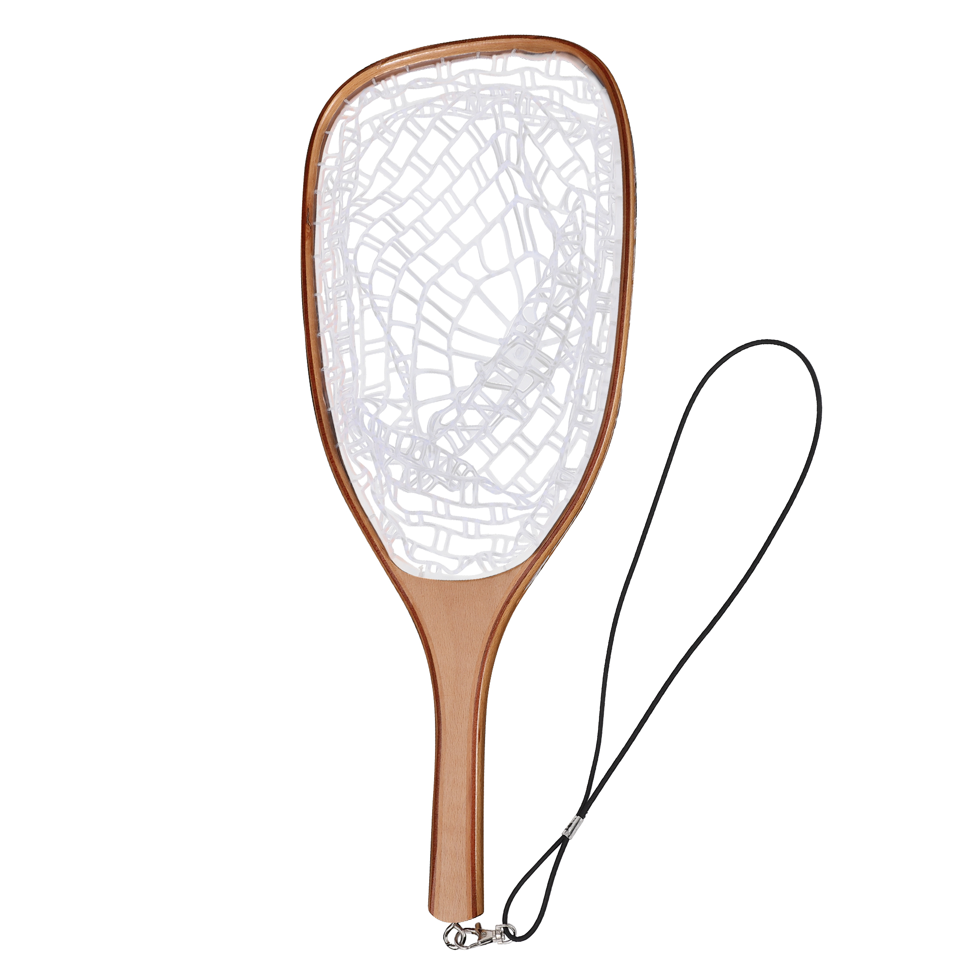 Fly Fishing Net with Wooden Handle,Soft Mesh,Saltwater Freshwater Fishing Gear for Catching Harvesting Release, White Straight Handle