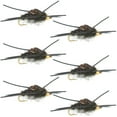 thumbnail image 1 of The Fly Fishing Place Tungsten Bead Head Nymph Fly Fishing Flies - Kaufmann's Black Stone Fly with Rubber Legs - Stonefly Wet Fly - 6 Flies Hook Size 12, 1 of 2