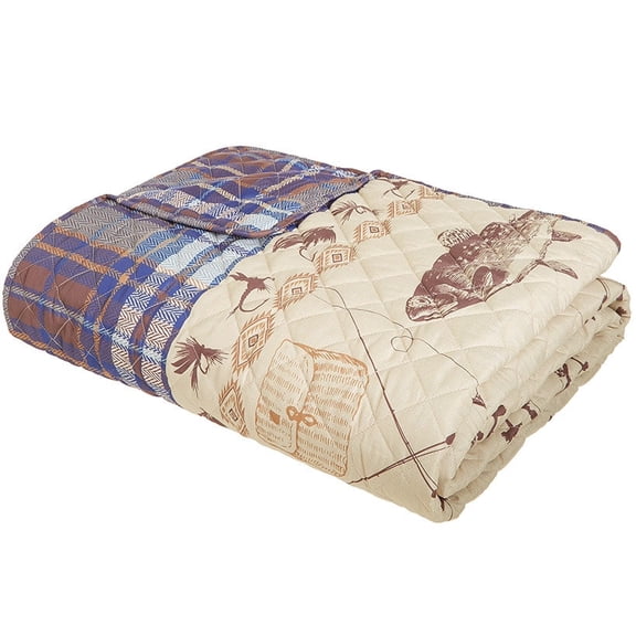 Fly Fishing Quilt Ensemble - King Quilt