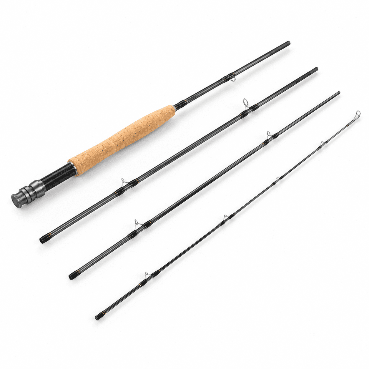 Fly Fishging Rods Fly Fishing Rod 6 feet 8 inch 2-3wt 4 Piece Portable Carbon Fiber Fast ...