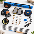 Fly Fishing Rod and Reel Combo Starter Outfit, 9ft 5wt 4pc Rod, 5/6wt ...