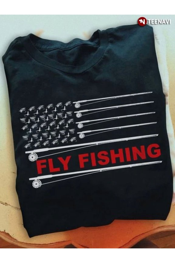 Fly Fishing Shirt, Fly Fishing American Flag