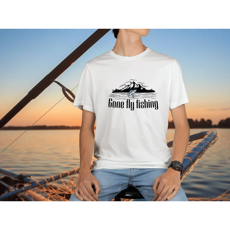 Mardonyx Fly Fishing Shirt, Fly Fishing Gifts for Men, Fly Fishing T-Shirt, Fishing T-Shirt, Gone Fly Fishing, Angler Shirt, Men's, Size: Large, Blue