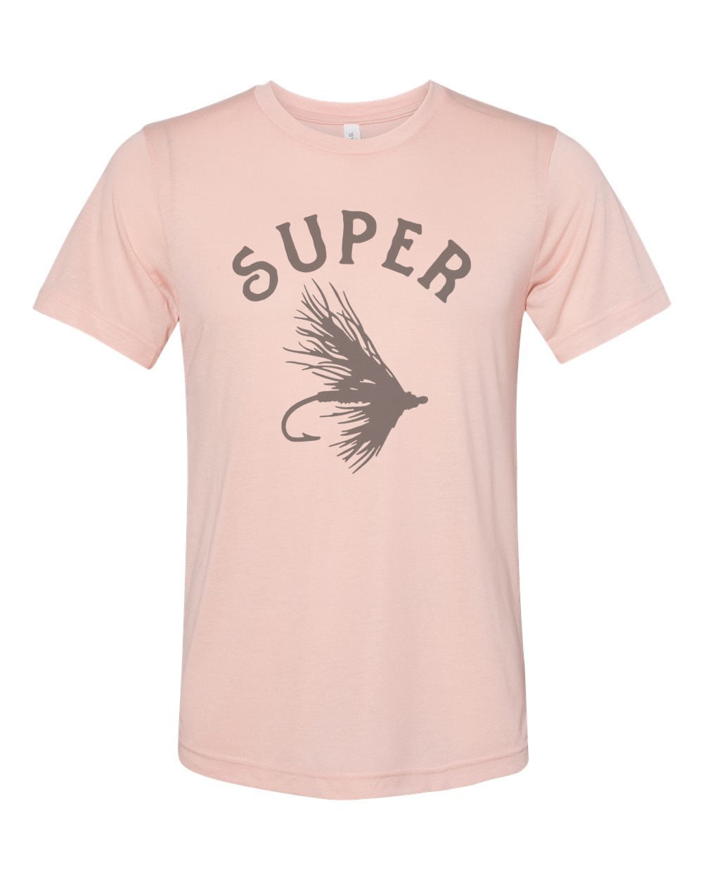 Fly Fishing Shirt, Super Fly, Fly Fishing Apparel, Sublimation T, Unisex  Tee, Fishing Tee, Fishing Shirt, Dad Gift, Trout Fishing Shirt, Peach, Large  