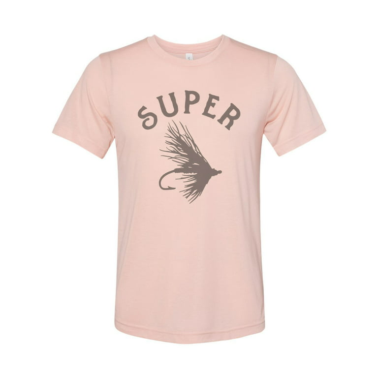 Fly Fishing Shirt, Super Fly, Fly Fishing Apparel, Sublimation T, Unisex  Tee, Fishing Tee, Fishing Shirt, Dad Gift, Trout Fishing Shirt, Peach, Large