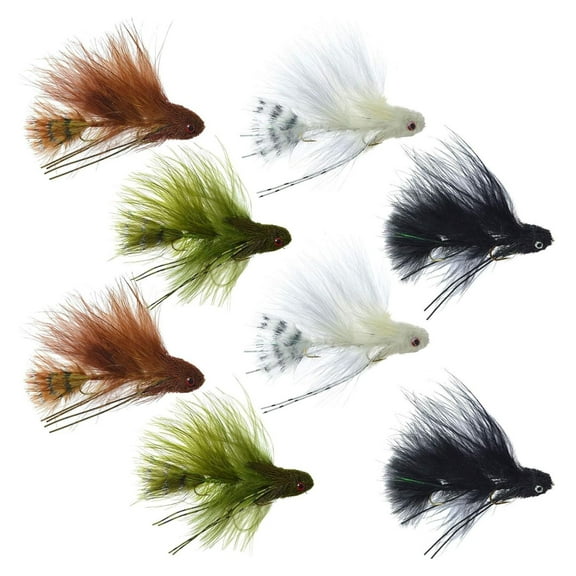 Fly Fishing Streamers - Mini Dungeon Articulated Set of 8, Hook Size 6 - Trout Bass Steelhead Flies