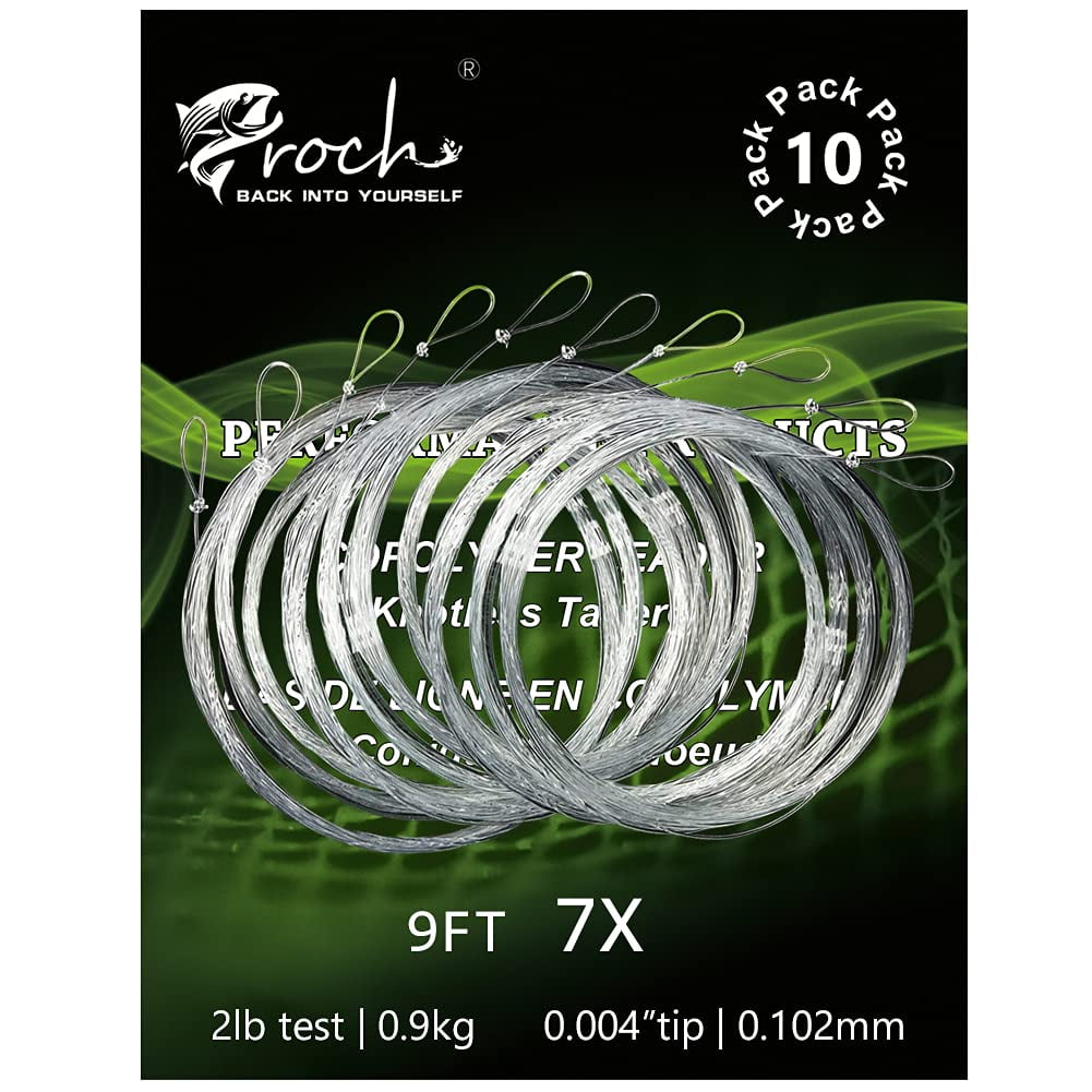 Fly Fishing Tapered Leader with Loop9ft 5X (10 Pack)