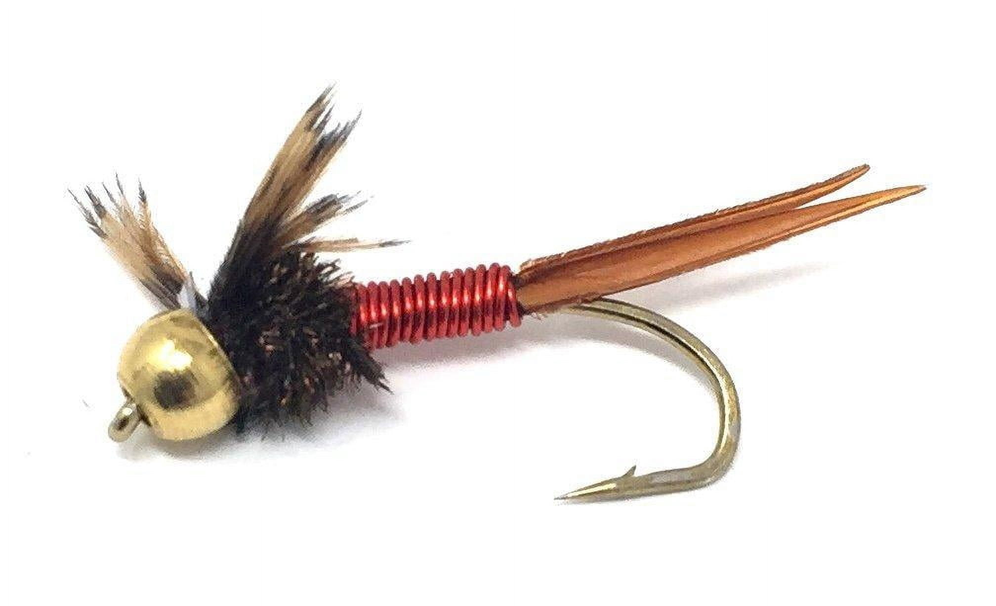 Red Nymph Fish Fly Fishing Trout Flies - Copper John Red Nymph with Bead Head - One ...