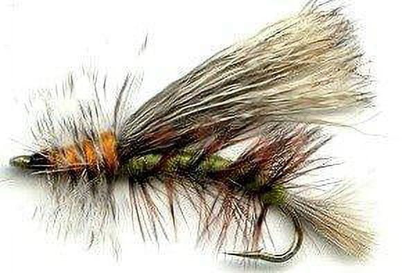 Fly Fishing Trout Flies - Stimulator Olive/Green Dry Fly - One Dozen