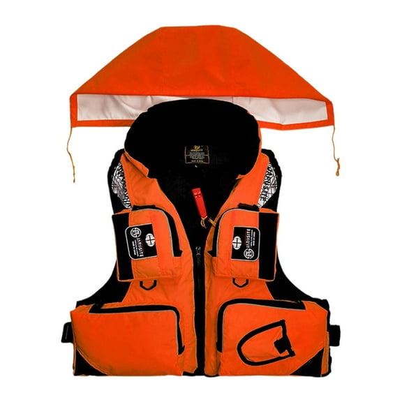 Fly Fishing Vest Fishing Safety Life Jacket For Swimming Sailing Boating Kayak Floating Multifunction Breathable Backpack For Men And Women Orange L