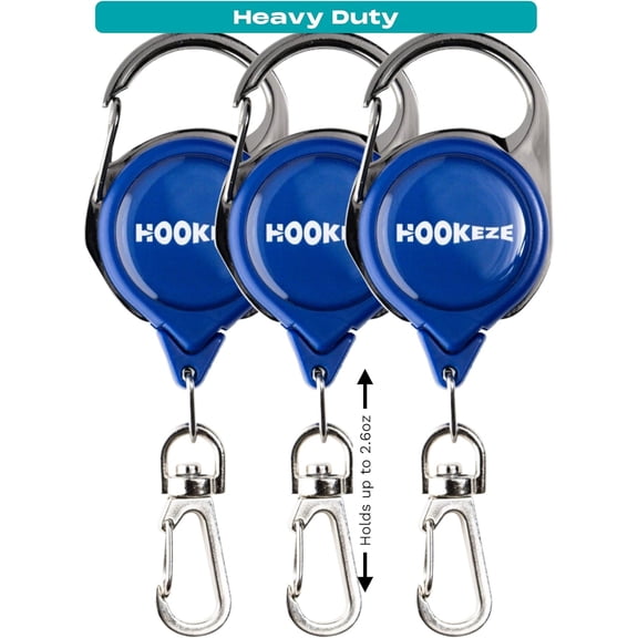 Fly Fishing Zinger Retractor for Anglers Vest, Pack of 3 - Fishing Gear and Equipment for Nippers, Forceps, Fly Float Ant, Belt Loops & Backpack