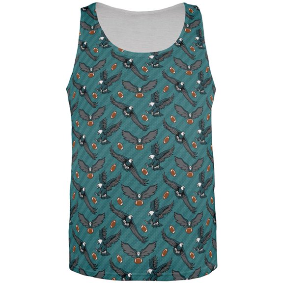 Fly Flying Eagle Eagles Football Repeat Pattern All Over Mens Tank Top Multi X-LG