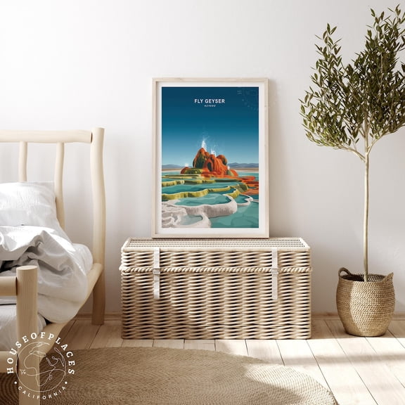 Fly Geyser Nevada Geothermal Desert Landscape Wall Art Home Decor