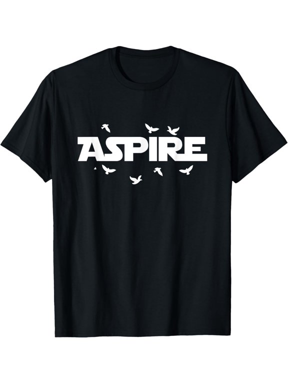 Fly High & Be Aspire Quotes Wise Advise Illustration Graphic T-Shirt men and women can wear, black, white, gifts