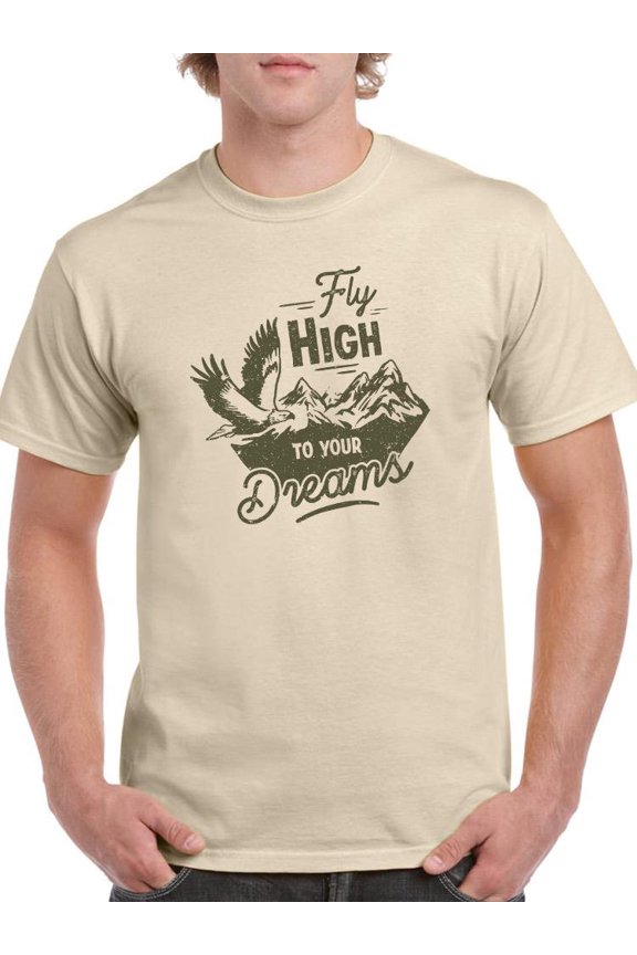 Fly High To Your Dreams Text T-Shirt Men -Smartprints Designs, Male 5X-Large