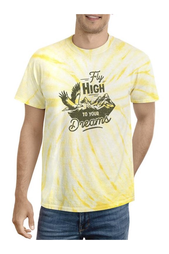 Fly High To Your Dreams Text Tie Dye Cyclone Men -Smartprints Designs, Male Medium