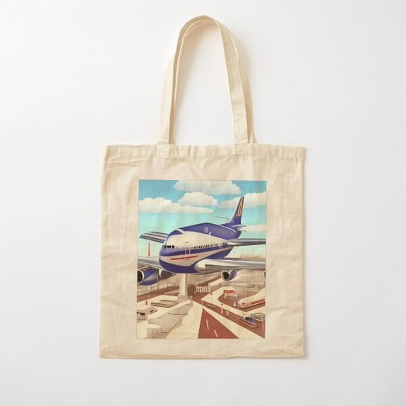 Fly In Style With Vintage Airline - Experience Nostalgic Air Travel Cotton Tote Bag Canvas Tote Bag, Family Gift For Mother, Her