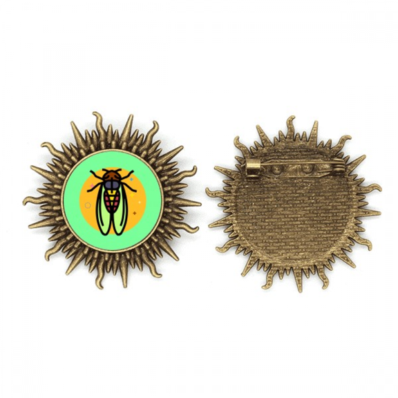 Fly Insect Mosquito Bug Winged Drawing Metall Sonne Brosche Haken Pin