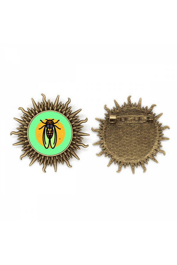 Fly Insect Mosquito Bug Winged Drawing Metall Sonne Brosche Haken Pin