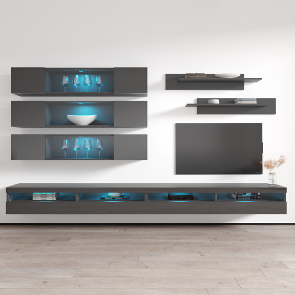Fly J 35TV Wall Mounted Floating Modern Entertainment Center