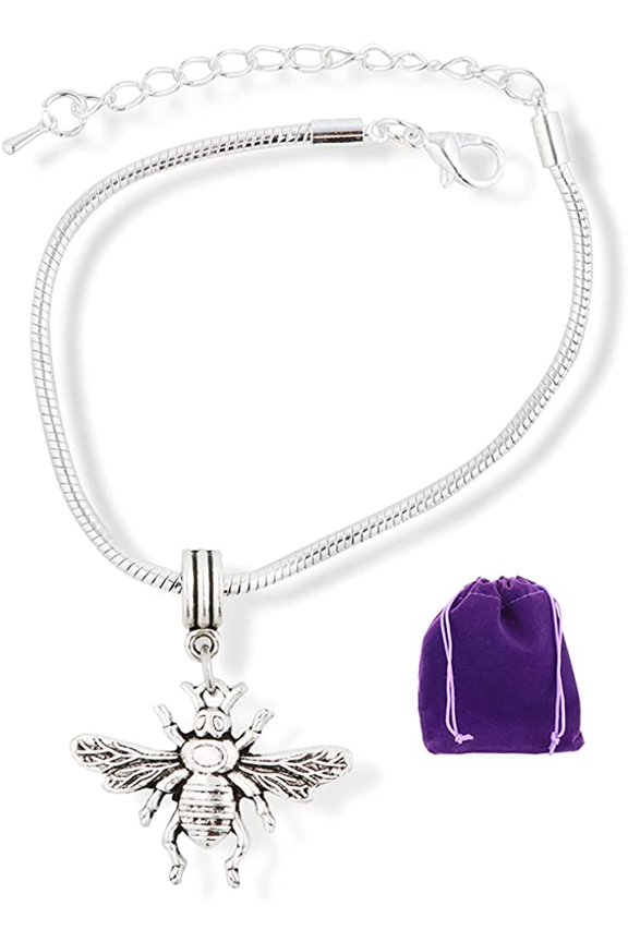 Fly Large Insect Snake Chain Charm Bracelet