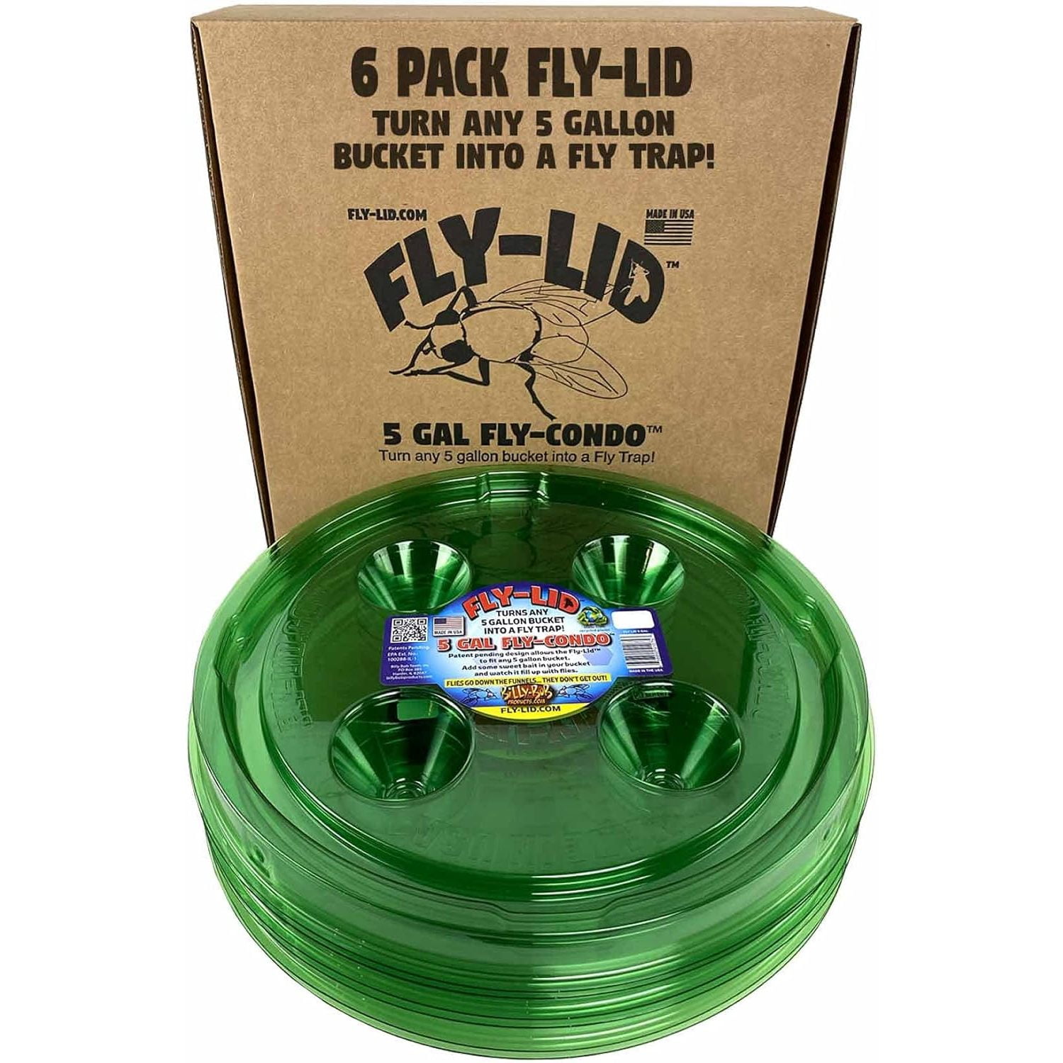 FlyLid 5 Gallon Bucket Fly Lid (6 Pack) Turn Any 5 Gallon Bucket