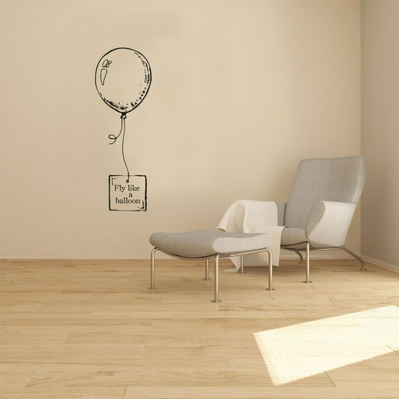 Fly Like A Balloon Life Motivation Quote Beautiful Drawing Balloon Art Vinyl Wall Sticker Decal Art Décor Home Room Kids Room Boys Girls Room BALLOON Lover Living Room Decoration Size (40x16 inch)