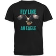 thumbnail image 1 of Fly Like an Eagle Flying Football Mens Soft T Shirt Black 2XL, 1 of 1